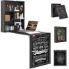imageVEVOR Wall Mounted Desk Fold Out Convertible Desk MultiFunction Folding Wall Table with Chalkboard for Home Office Space Saving Computer Table with Storage Area