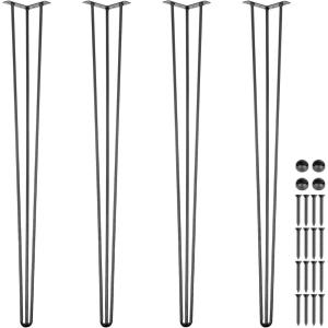 imageHappybuy Hairpin Table Legs 24quot Black Set of 4 Desk Legs 880lbs Load Capacity Each 220lbs Hairpin Desk Legs 3 Rods for Bench Desk Dining End Table Chairs Carbon Steel DIY Heavy Duty Furniture Legs36 Inch