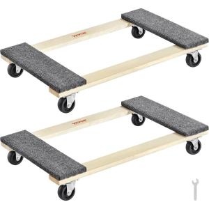 imageHardwood Furniture Moving Dolly 30 in x 18 in 4 x 3 PP Swivel Casters Heavy Duty Wooden Mover Dollies Moving Cart with Wheels for Heavy Furniture 1000 lbs Capacity 1 Pack30in x 18in 2 Pack