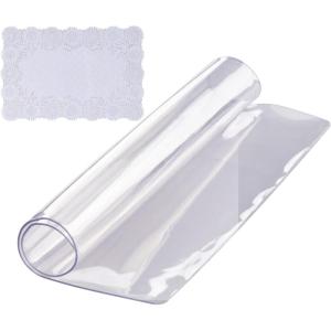 imageVEVOR Clear Table Cover Protector 48 inch1230 mm Round Table Cover 15 mm Thick PVC Plastic Tablecloth Waterproof Desktop Protector for Writing Desk Coffee Table Dining Room Table12 x 12 Square