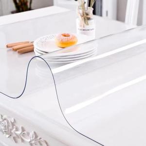 imageVEVOR Clear Table Cover Protector 48 inch1230 mm Round Table Cover 15 mm Thick PVC Plastic Tablecloth Waterproof Desktop Protector for Writing Desk Coffee Table Dining Room Table24 x 60  15 mm
