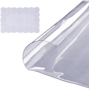 imageVEVOR Clear Table Cover Protector 48 inch1230 mm Round Table Cover 15 mm Thick PVC Plastic Tablecloth Waterproof Desktop Protector for Writing Desk Coffee Table Dining Room Table48 Round