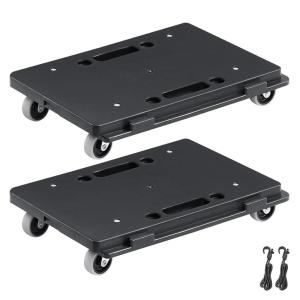 imageVEVOR Furniture Moving Dolly 16 x 11in 500 lbs Capacity Furniture Movers Dollies 4 Wheels Portable Moving Rollers Heavy Duty Interlocking Small Flat Dolly Cart for Heavy Furniture 2 Pack Black
