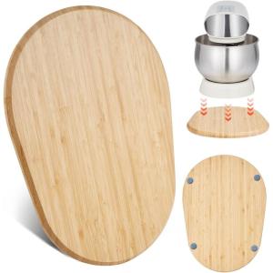 imageVEVOR Mixer Slider Mat for Tilt Head Kitchen Aid 558 Qt Stand Mixer kitchenaid Mixer Slider with PTFE Feet Kitchen Countertop Storage Accessories Moving Tray attachments Natural WoodFor 58 Qt Kitchenaid Mixer
