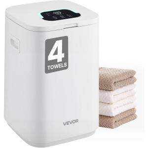 imageVEVOR Towel Warmers for Bathroom Towel Warmer Bucket with Child Lock ampamp HighTemp Light ampamp 24H Delay Timer ampamp Auto Shut Off Fits up to 4 Oversized Towels Blankets Clothes Bathrobes and More WhiteTowel Warmer with White Lid
