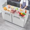 imageVEVOR 28quot W Commercial Refrigerator Undercounter Worktop Refrigerator 74 Cu Ft Thick Stainless Steel Refrigerated Food Prep Station Fan Cooling Single Door Worktop Fridge with lock for Bar60W Worktop Refrigerator