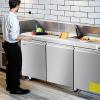 imageVEVOR 28quot W Commercial Refrigerator Undercounter Worktop Refrigerator 74 Cu Ft Thick Stainless Steel Refrigerated Food Prep Station Fan Cooling Single Door Worktop Fridge with lock for Bar72W with 18 Pans