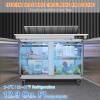 imageVEVOR 48quot W Commercial Refrigerator 1285 Cu Ft Sandwich ampamp Salad Prep Table Fridge 12 Pans Mega Top Food Prep Station for Restaurant Snack Bar Food Truck Thick Stainless Steel Counter 2 Doors