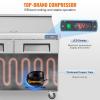 imageVEVOR 48quot W Commercial Refrigerator 1285 Cu Ft Sandwich ampamp Salad Prep Table Fridge 12 Pans Mega Top Food Prep Station for Restaurant Snack Bar Food Truck Thick Stainless Steel Counter 2 Doors