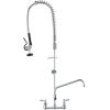 imageVEVOR Commercial Faucet with PreRinse Sprayer 21quot Height 8quot Center 12quot Swing Spout Wall Mount Kitchen Sink Faucet Brass Constructed Device with Pull Down Spray for 123 Compartment Sink44inch