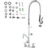 imageVEVOR Commercial Faucet with PreRinse Sprayer 21quot Height 8quot Center 12quot Swing Spout Wall Mount Kitchen Sink Faucet Brass Constructed Device with Pull Down Spray for 123 Compartment Sink36inch