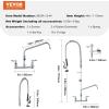 imageVEVOR Commercial Faucet with PreRinse Sprayer 21quot Height 8quot Center 12quot Swing Spout Wall Mount Kitchen Sink Faucet Brass Constructed Device with Pull Down Spray for 123 Compartment Sink44inch