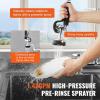 imageVEVOR Commercial Faucet with PreRinse Sprayer 21quot Height 8quot Center 12quot Swing Spout Wall Mount Kitchen Sink Faucet Brass Constructed Device with Pull Down Spray for 123 Compartment Sink26inch