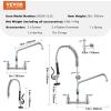 imageVEVOR Commercial Faucet with PreRinse Sprayer 21quot Height 8quot Center 12quot Swing Spout Wall Mount Kitchen Sink Faucet Brass Constructed Device with Pull Down Spray for 123 Compartment Sink25inch