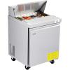 imageVEVOR Commercial Refrigerator 28quot W SandwichSalad Prep Refrigerated Table Stainless Steel Food Prep Station Fridge with 8 Pan for Restaurant Bar Shop 71 Cu Ft Refrigerator Single Door Silver28W with 8 Pans