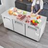 imageVEVOR Commercial Refrigerator 48quot Worktop Undercounter Refrigerator 1285 Cu Ft Thick Stainless Steel Refrigerated Food Prep Station 2 Door Worktop Fridge with lock for Restaurant Bar Diner72W Worktop Refrigerator