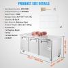 imageVEVOR Commercial Refrigerator 48quot Worktop Undercounter Refrigerator 1285 Cu Ft Thick Stainless Steel Refrigerated Food Prep Station 2 Door Worktop Fridge with lock for Restaurant Bar Diner72W Worktop Refrigerator