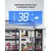 imageVEVOR Commercial Refrigerator 48quot Worktop Undercounter Refrigerator 1285 Cu Ft Thick Stainless Steel Refrigerated Food Prep Station 2 Door Worktop Fridge with lock for Restaurant Bar Diner72W with 30 Pans