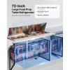 imageVEVOR Commercial Refrigerator 48quot Worktop Undercounter Refrigerator 1285 Cu Ft Thick Stainless Steel Refrigerated Food Prep Station 2 Door Worktop Fridge with lock for Restaurant Bar Diner72W with 30 Pans
