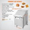 imageVEVOR Commercial Refrigerator 48quot Worktop Undercounter Refrigerator 1285 Cu Ft Thick Stainless Steel Refrigerated Food Prep Station 2 Door Worktop Fridge with lock for Restaurant Bar Diner28W with 12 Pans