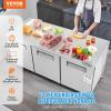 imageVEVOR Commercial Refrigerator 48quot Worktop Undercounter Refrigerator 1285 Cu Ft Thick Stainless Steel Refrigerated Food Prep Station 2 Door Worktop Fridge with lock for Restaurant Bar Diner72W Worktop Refrigerator
