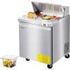imageVEVOR Commercial Refrigerator 28quot W SandwichSalad Prep Refrigerated Table Stainless Steel Food Prep Station Fridge with 8 Pan for Restaurant Bar Shop 71 Cu Ft Refrigerator Single Door Silver28W with 8 Pans