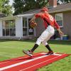 imageVEVOR 10x3ft SoftballBaseball Pitching Mat with Rubber Mound  AntiFade Turf ampamp AntiSlip Foam Backing Portable Fastpitch Training Aid for IndoorOutdoor Practice RedGreenRed