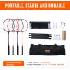 imageVEVOR Badminton Net Height Adjustable Volleyball Net Wide Foldable Pickleball Net Portable Easy Setup Tennis Net Set with Poles Stand and Carry Bag for Kids Backyard Game Indoor Outdoor UseTube diameter 10 inch