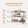 imageVEVOR Bar Cart Gold 3 Tiers Home Bar Serving Cart on Lockable Wheels Rolling Alcohol Cart with Tempered Glass Shelves Guardrail Wine Rack Modern Wine Cart for Home Kitchen Dining and Living RoomBlack