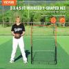 imageVEVOR Baseball and Softball Rebounder Net PitchBack Baseball Pitching Net Volleyball Pitch Return Trainer Rebound Net with Pitching Target All Angle Fielding Rebound Net for Grounders Pop Flies3X45FT