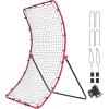 imageVEVOR Baseball and Softball Rebounder Net PitchBack Baseball Pitching Net Volleyball Pitch Return Trainer Rebound Net with Pitching Target All Angle Fielding Rebound Net for Grounders Pop Flies4X55FT