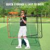 imageVEVOR Baseball and Softball Rebounder Net PitchBack Baseball Pitching Net Volleyball Pitch Return Trainer Rebound Net with Pitching Target All Angle Fielding Rebound Net for Grounders Pop Flies3X45FT