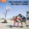 imageVEVOR Basketball HoopRim Adjustable Height Portable Backboard Court Basketball Goal Mobile Stand with Wheels Weighted Base YouthampampAdults OutdoorIndoor54in White Backboard