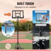 imageVEVOR Basketball HoopRim Adjustable Height Portable Backboard Court Basketball Goal Mobile Stand with Wheels Weighted Base YouthampampAdults OutdoorIndoor44in Black Backboard