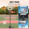imageVEVOR Basketball HoopRim Adjustable Height Portable Backboard Court Basketball Goal Mobile Stand with Wheels Weighted Base YouthampampAdults OutdoorIndoor32in White Backboard
