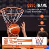 imageVEVOR Basketball HoopRim Adjustable Height Portable Backboard Court Basketball Goal Mobile Stand with Wheels Weighted Base YouthampampAdults OutdoorIndoor18in Orange Rim