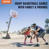 imageVEVOR Basketball HoopRim Adjustable Height Portable Backboard Court Basketball Goal Mobile Stand with Wheels Weighted Base YouthampampAdults OutdoorIndoor50in Red Backboard