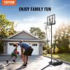 imageVEVOR Basketball HoopRim Adjustable Height Portable Backboard Court Basketball Goal Mobile Stand with Wheels Weighted Base YouthampampAdults OutdoorIndoor44in Black Backboard