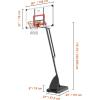 imageVEVOR Basketball HoopRim Adjustable Height Portable Backboard Court Basketball Goal Mobile Stand with Wheels Weighted Base YouthampampAdults OutdoorIndoor50in Red Backboard