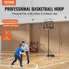 imageVEVOR Basketball HoopRim Adjustable Height Portable Backboard Court Basketball Goal Mobile Stand with Wheels Weighted Base YouthampampAdults OutdoorIndoor44in Black Backboard