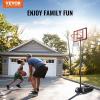 imageVEVOR Basketball HoopRim Adjustable Height Portable Backboard Court Basketball Goal Mobile Stand with Wheels Weighted Base YouthampampAdults OutdoorIndoor28in Red Backboard