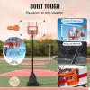 imageVEVOR Basketball HoopRim Adjustable Height Portable Backboard Court Basketball Goal Mobile Stand with Wheels Weighted Base YouthampampAdults OutdoorIndoor50in Red Backboard