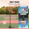 imageVEVOR Basketball HoopRim Adjustable Height Portable Backboard Court Basketball Goal Mobile Stand with Wheels Weighted Base YouthampampAdults OutdoorIndoor28in Red Backboard