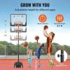 imageVEVOR Basketball HoopRim Adjustable Height Portable Backboard Court Basketball Goal Mobile Stand with Wheels Weighted Base YouthampampAdults OutdoorIndoor32in White Backboard