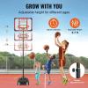 imageVEVOR Basketball HoopRim Adjustable Height Portable Backboard Court Basketball Goal Mobile Stand with Wheels Weighted Base YouthampampAdults OutdoorIndoor28in Red Backboard