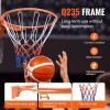 imageVEVOR Basketball HoopRim Adjustable Height Portable Backboard Court Basketball Goal Mobile Stand with Wheels Weighted Base YouthampampAdults OutdoorIndoor18in Upgraded Rim