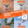imageVEVOR Basketball HoopRim Adjustable Height Portable Backboard Court Basketball Goal Mobile Stand with Wheels Weighted Base YouthampampAdults OutdoorIndoor18in Black Rim