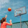 imageVEVOR Basketball HoopRim Adjustable Height Portable Backboard Court Basketball Goal Mobile Stand with Wheels Weighted Base YouthampampAdults OutdoorIndoor44in Black Backboard