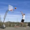 imageVEVOR Basketball HoopRim Adjustable Height Portable Backboard Court Basketball Goal Mobile Stand with Wheels Weighted Base YouthampampAdults OutdoorIndoor50in Red Backboard