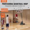imageVEVOR Basketball HoopRim Adjustable Height Portable Backboard Court Basketball Goal Mobile Stand with Wheels Weighted Base YouthampampAdults OutdoorIndoor54in White Backboard